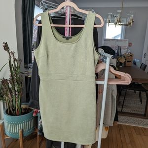 Mint green faux suede mini bodycon dress